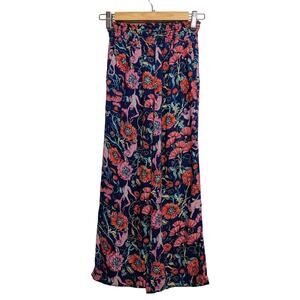 Monki Wide Leg Palazzo Pants Cropped Length Monkey Floral Jungle Womens XXS